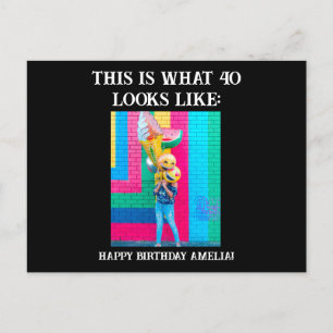 Postal Cumpleaños divertido personalizado de 40 años