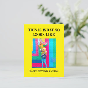 Postal Cumpleaños divertido personalizado de 50 años