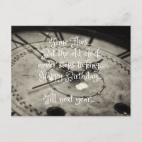 Cumpleaños divertido reloj antiguo vintage