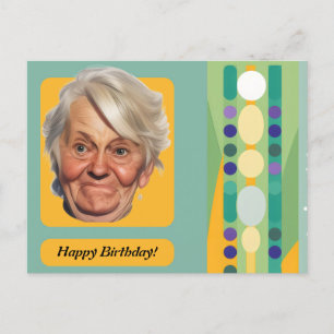 Postal Cumpleaños Divertido Señora Retro