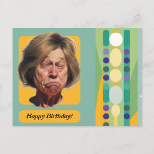 Postal Cumpleaños Divertido Señora Retro