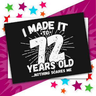 Postal Cumpleaños Divertido y Sarcástico de 72 Años