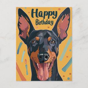 Postal Cumpleaños Doberman