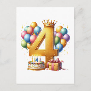 Postal Cumpleaños dorado 4