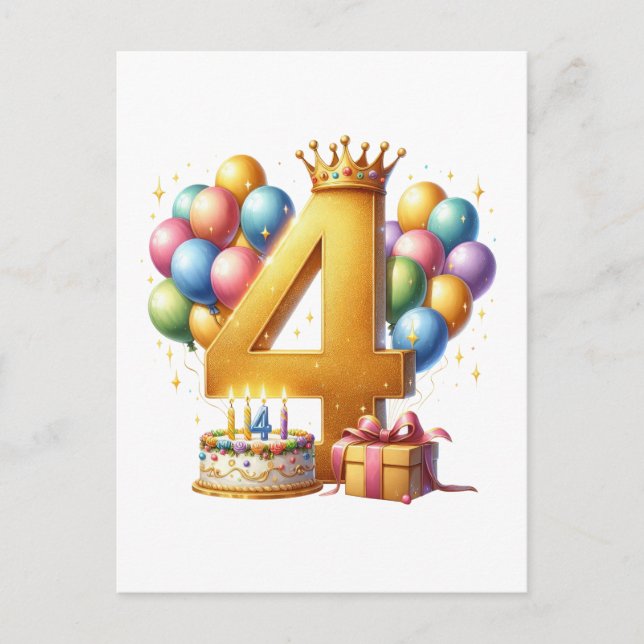 Postal Cumpleaños dorado 4 (Anverso)