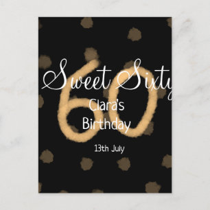 Postal Cumpleaños dulce sesenta agregar nombre fecha amar