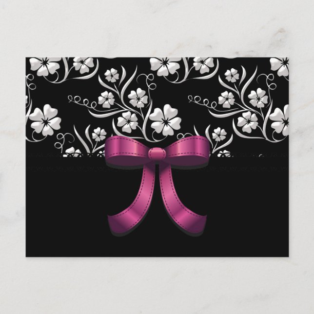 Postal Cumpleaños elegante de encargo del dulce 16 (Anverso)