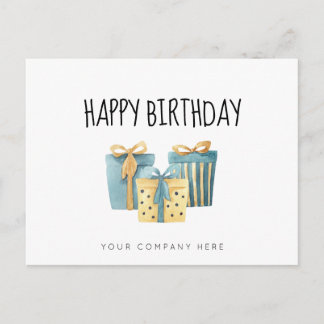 Postal Cumpleaños Empresarial de Blue Gold Employee