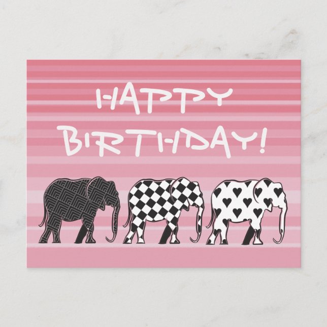 Postal Cumpleaños en Blanco y Negro (Anverso)