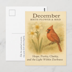 Postal Cumpleaños en diciembre Verso de la Biblia del Car