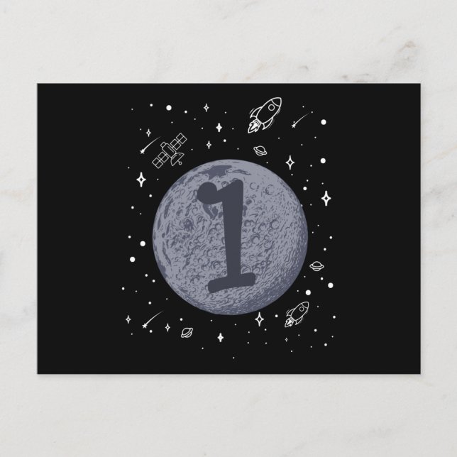 POSTAL CUMPLEAÑOS ESPACIALES 1 AÑO PRIMER (Anverso)
