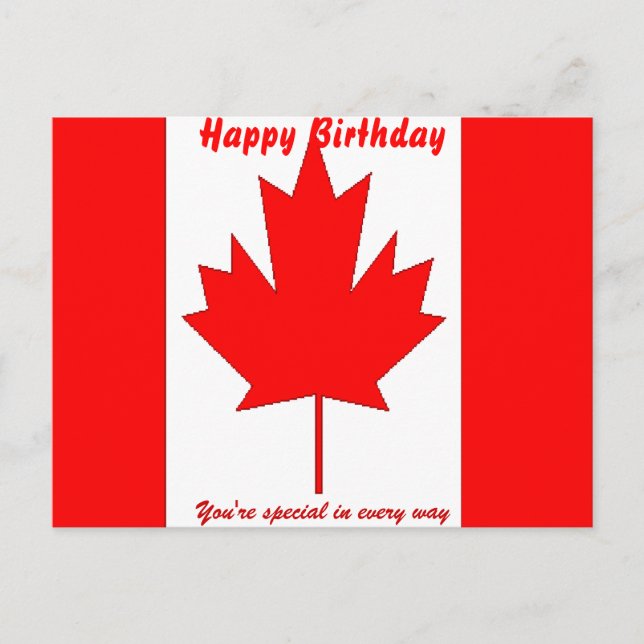 Postal cumpleaños especial de Canadá (Anverso)
