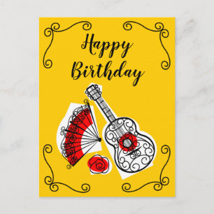 Postal Cumpleaños Esquinas Recuerdos Españoles vertical