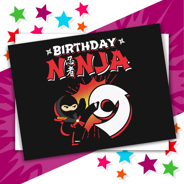 Postal Cumpleaños estilo ninja de libro de historietas de (Subido por el creador)