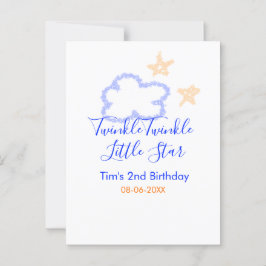 Postal Cumpleaños estrella pequeña titilar titilar púrpur