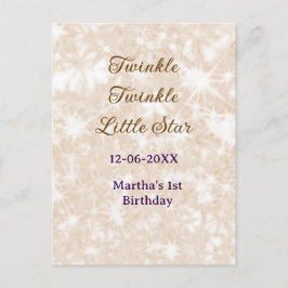 Postal Cumpleaños estrella titilante brillo marrón