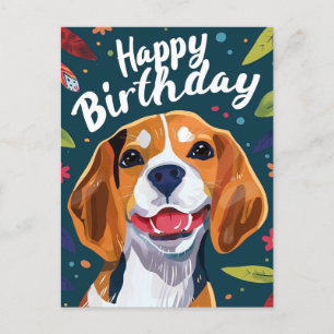 Postal Cumpleaños feliz Beagle 