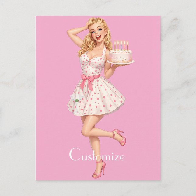 Postal Cumpleaños Feliz Chica Fiesta Thunder_Cove  (Anverso)