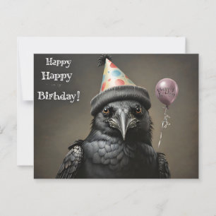 Postal Cumpleaños feliz cuervo