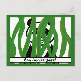 Postal Cumpleaños feliz de Francia en un oso panda