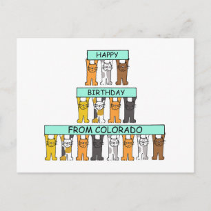 Postal Cumpleaños feliz de los gatos Personalizados de Co