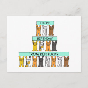 Postal Cumpleaños feliz de los gatos Personalizados de Ke