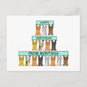 Postal Cumpleaños feliz de los gatos Personalizados de Mo