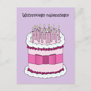 Postal Cumpleaños feliz de Polonia Wszystkiego Najlepszeg