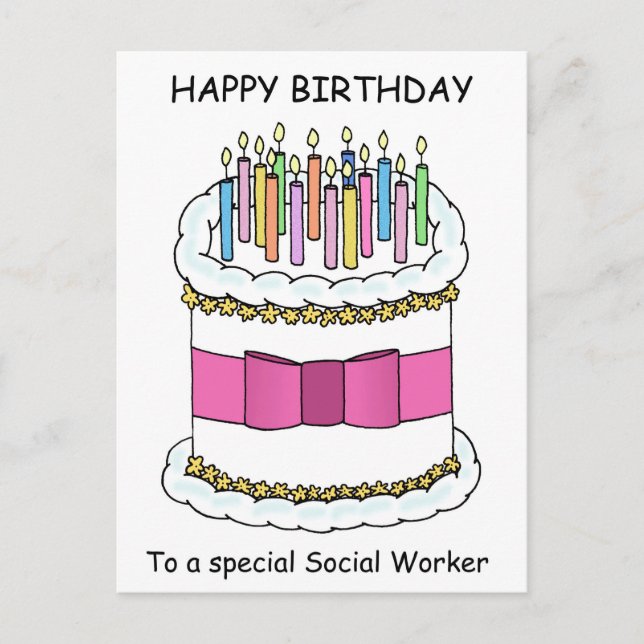 Postal Cumpleaños feliz de trabajador social (Anverso)