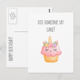 Postal Cumpleaños Feliz divertido Cupcake lindo