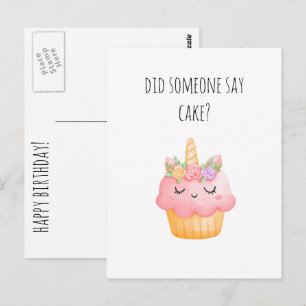 Postal Cumpleaños Feliz divertido Cupcake lindo