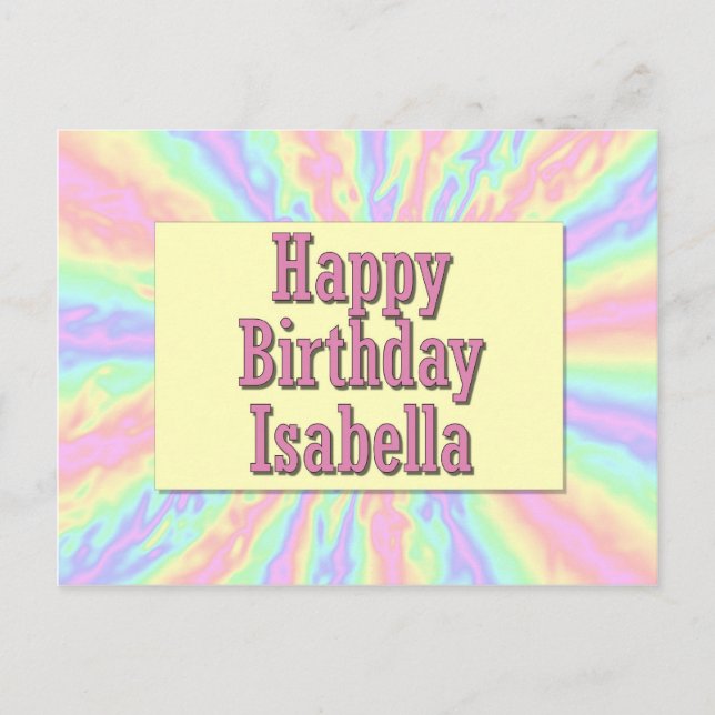 Postal Cumpleaños feliz Isabella (Anverso)