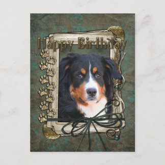 Postal Cumpleaños feliz - Papas de piedra - Perro de mont
