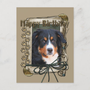 Postal Cumpleaños feliz - Papas de piedra - Perro de mont