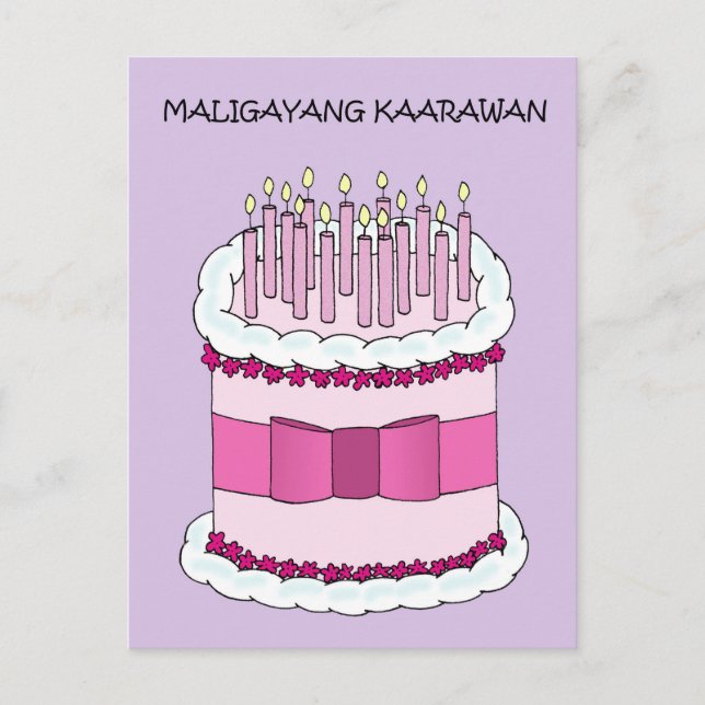 Postal Cumpleaños Feliz para Filipinas Maligayang Kaarawa (Anverso)