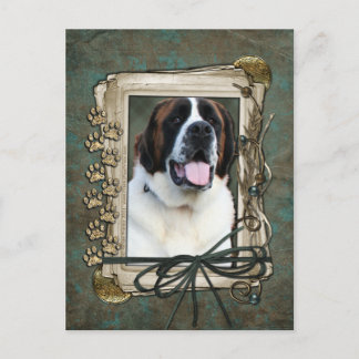 Postal Cumpleaños feliz - Paws de piedra - St Bernard - M