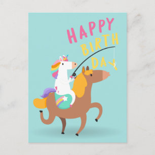Postal Cumpleaños Feliz Unicornio