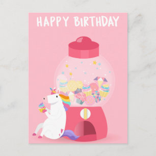Postal Cumpleaños Feliz Unicornio