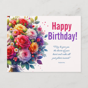 Postal Cumpleaños Floral Acuarela