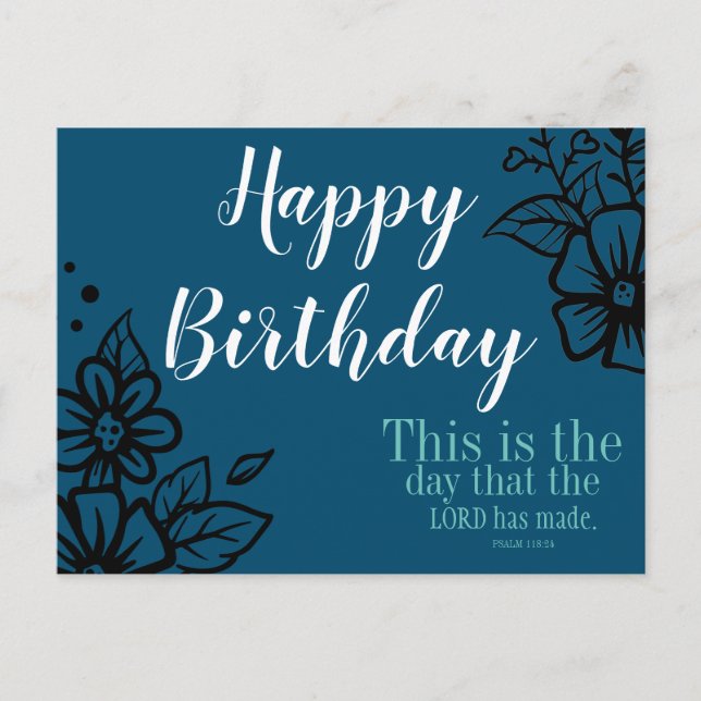Postal Cumpleaños Floral Este es el día de la Postcard (Anverso)