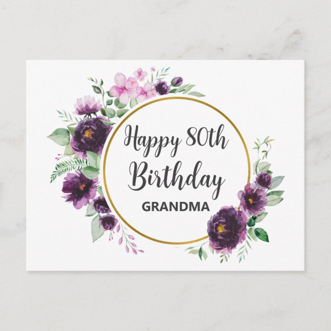 Postal Cumpleaños Floral Personalizado  (Anverso)