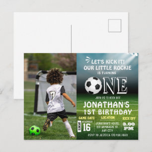 Postal Cumpleaños Foto Deportes Niños Fútbol Fiesta