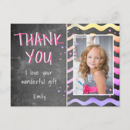 Postal Cumpleaños Gracias a los niños Foto Postcard Chica