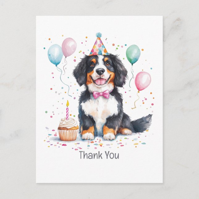 Postal Cumpleaños Gracias Boyero de Berna (Anverso)
