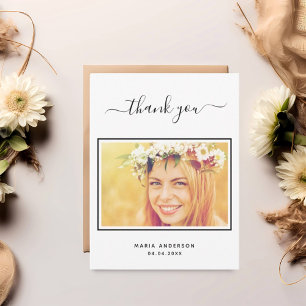 Postal Cumpleaños gracias guión de foto personalizado
