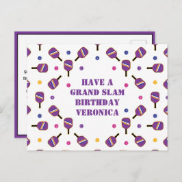 Postal Cumpleaños Gran Slam de Pickleball Personalizable 