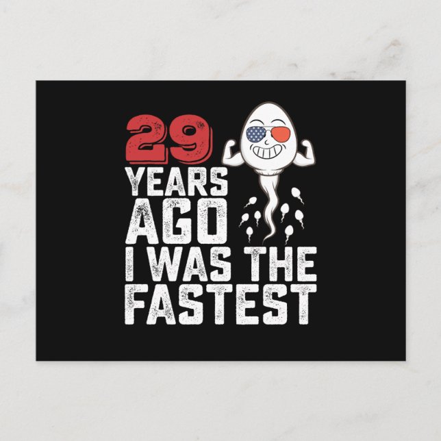 Postal Cumpleaños Hace 29 Años Yo Era El Más Rápido (Anverso)