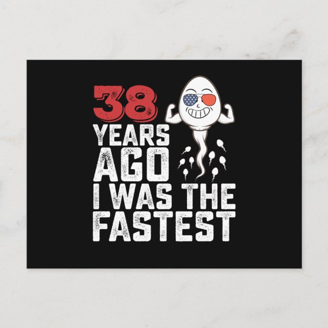 Postal Cumpleaños Hace 38 Años Yo Era El Más Rápido (Anverso)