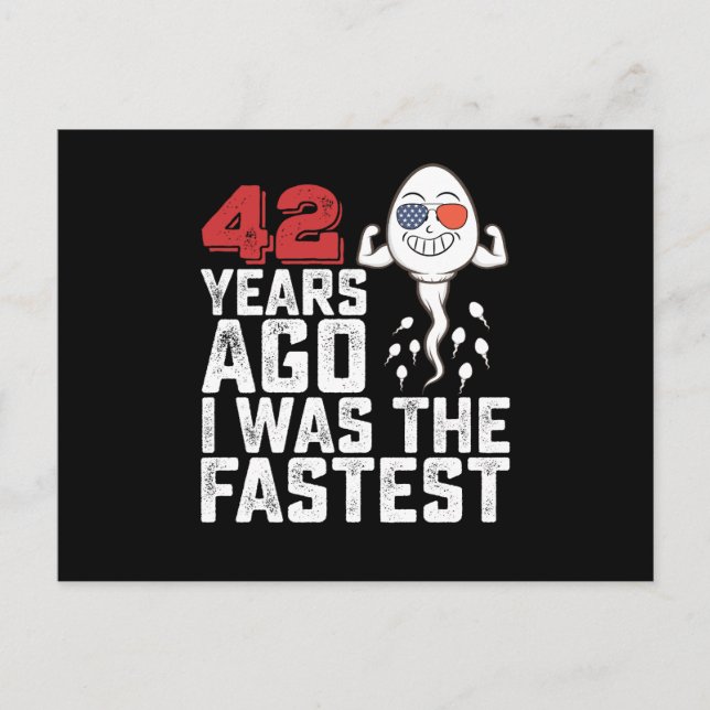 Postal Cumpleaños Hace 42 Años Yo Era El Más Rápido (Anverso)