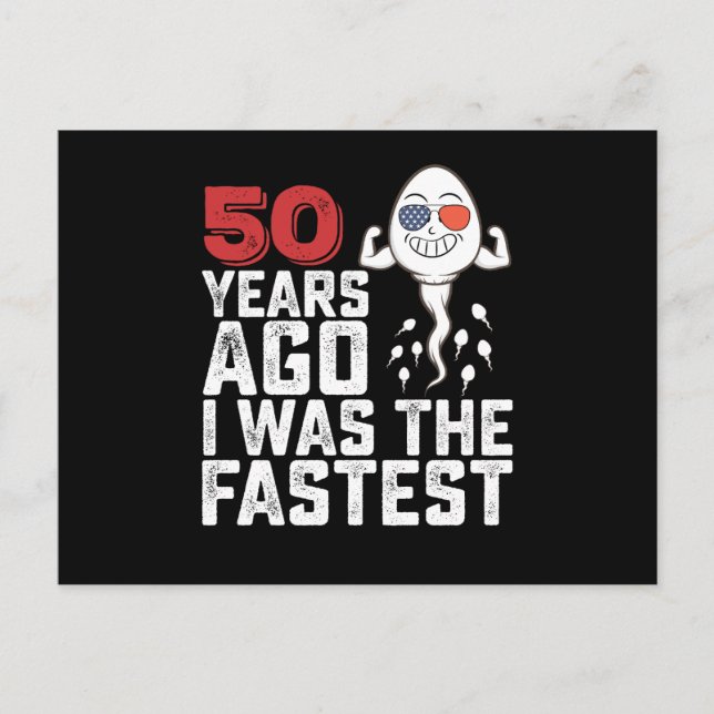 Postal Cumpleaños Hace 50 Años Yo Era El Más Rápido (Anverso)